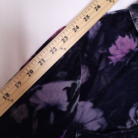 Pilcro Velvet Shirt XS Floral Hadley Relaxed Button Down - Picture 8 of 11